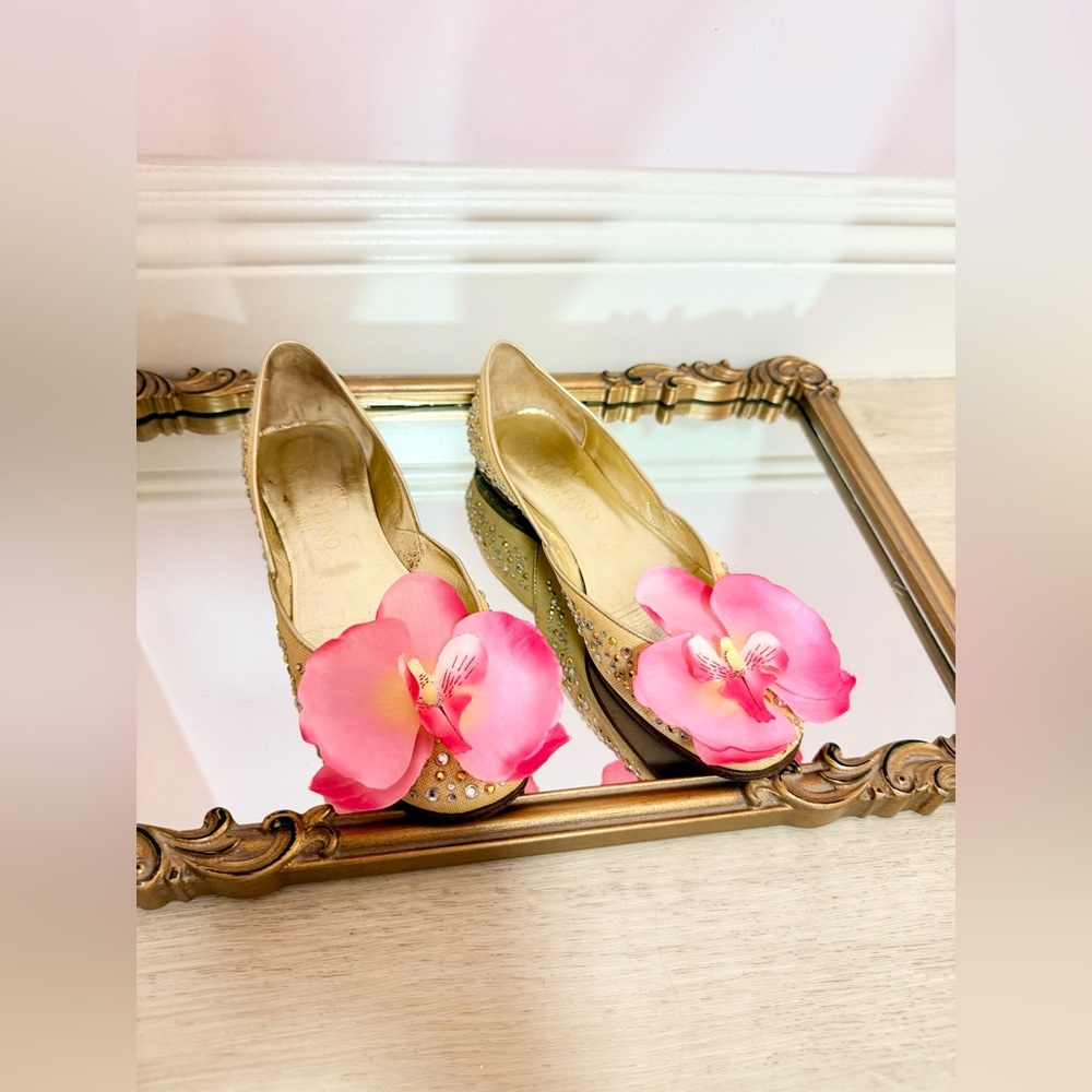 Valentino Garavani flats shoes orchid flower size 6 US 36 Y2K Carrie Bradshaw